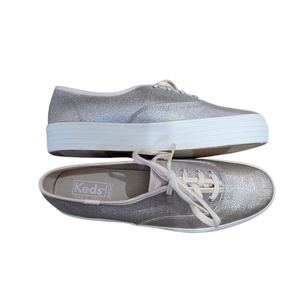Keds Metallic Silver Platform Sneakers